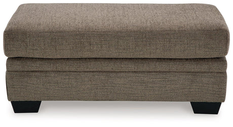Stonemeade Nutmeg Chenille Ottoman detail of texture and legs