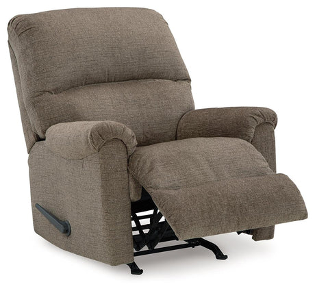 reclining view of Stonemeade Nutmeg Chenille Recliner recliner