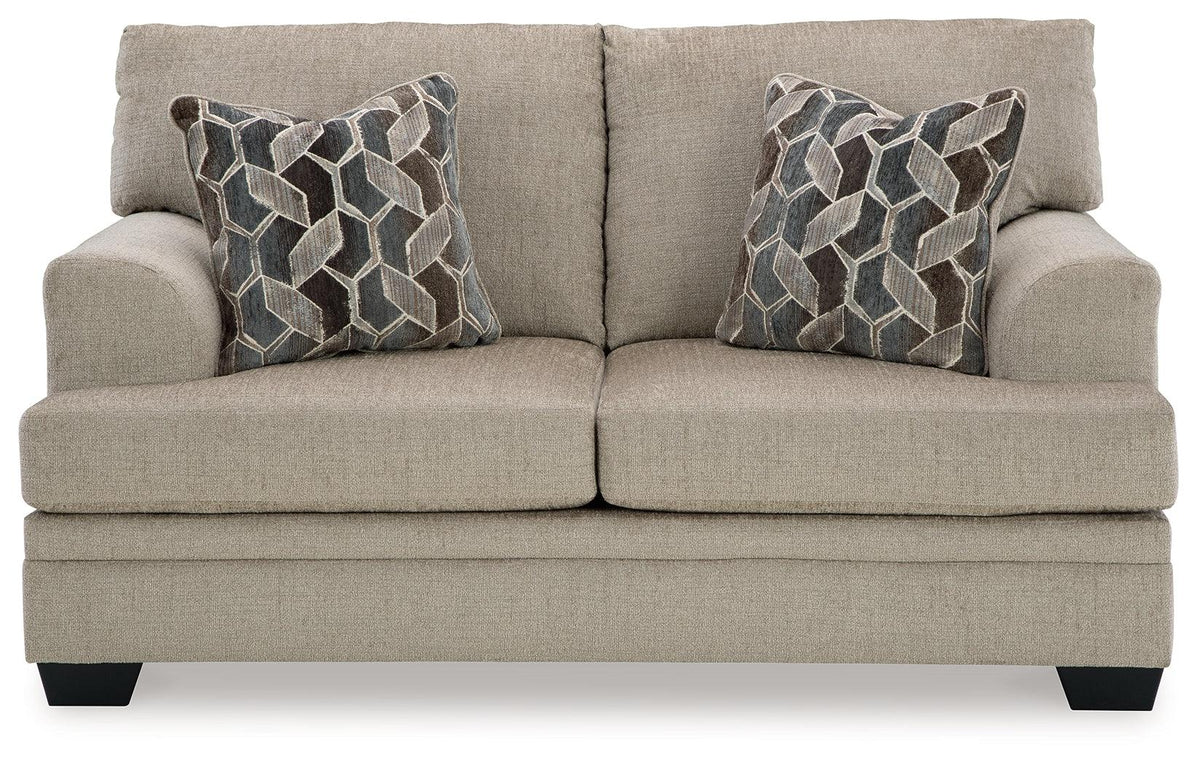 Close-up of Stonemeade chenille upholstery and cushions