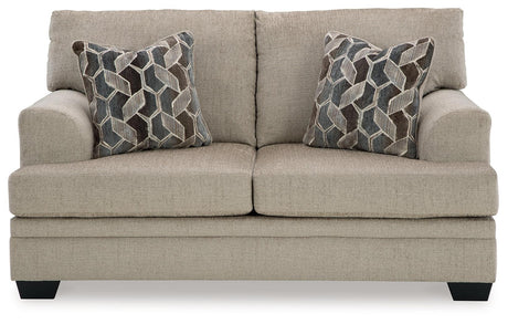 Close-up of Stonemeade chenille upholstery and cushions