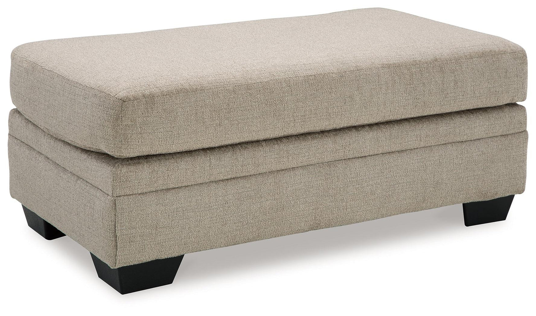 Stonemeade Taupe Chenille Ottoman - Ella Furniture