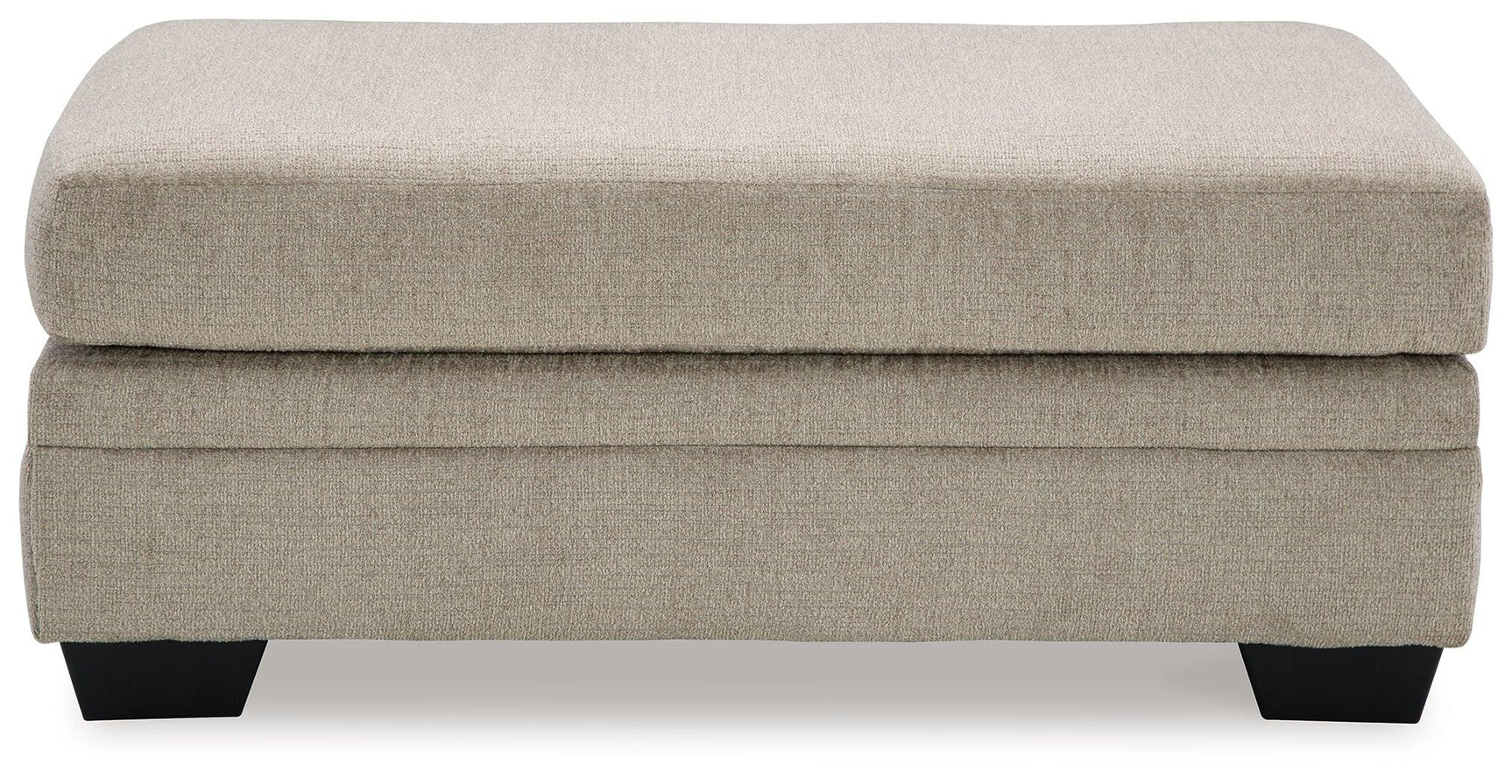 Stonemeade Taupe Chenille Ottoman - Ella Furniture