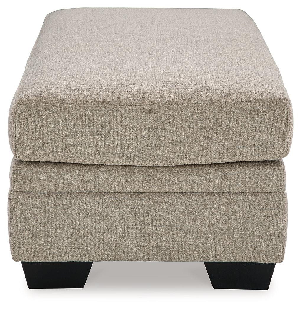 Stonemeade Taupe Chenille Ottoman - Ella Furniture