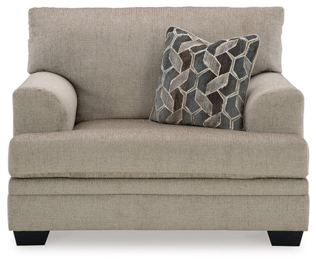 Stonemeade Taupe Chenille Oversized Chair close-up upholstery texture
