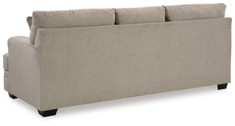 Close-up of taupe chenille upholstery texture