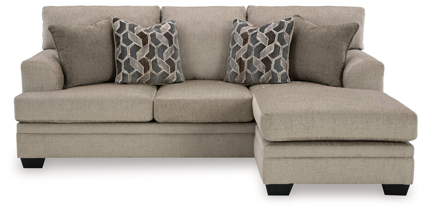 Stonemeade Taupe Chenille Sofa Chaise - Ella Furniture