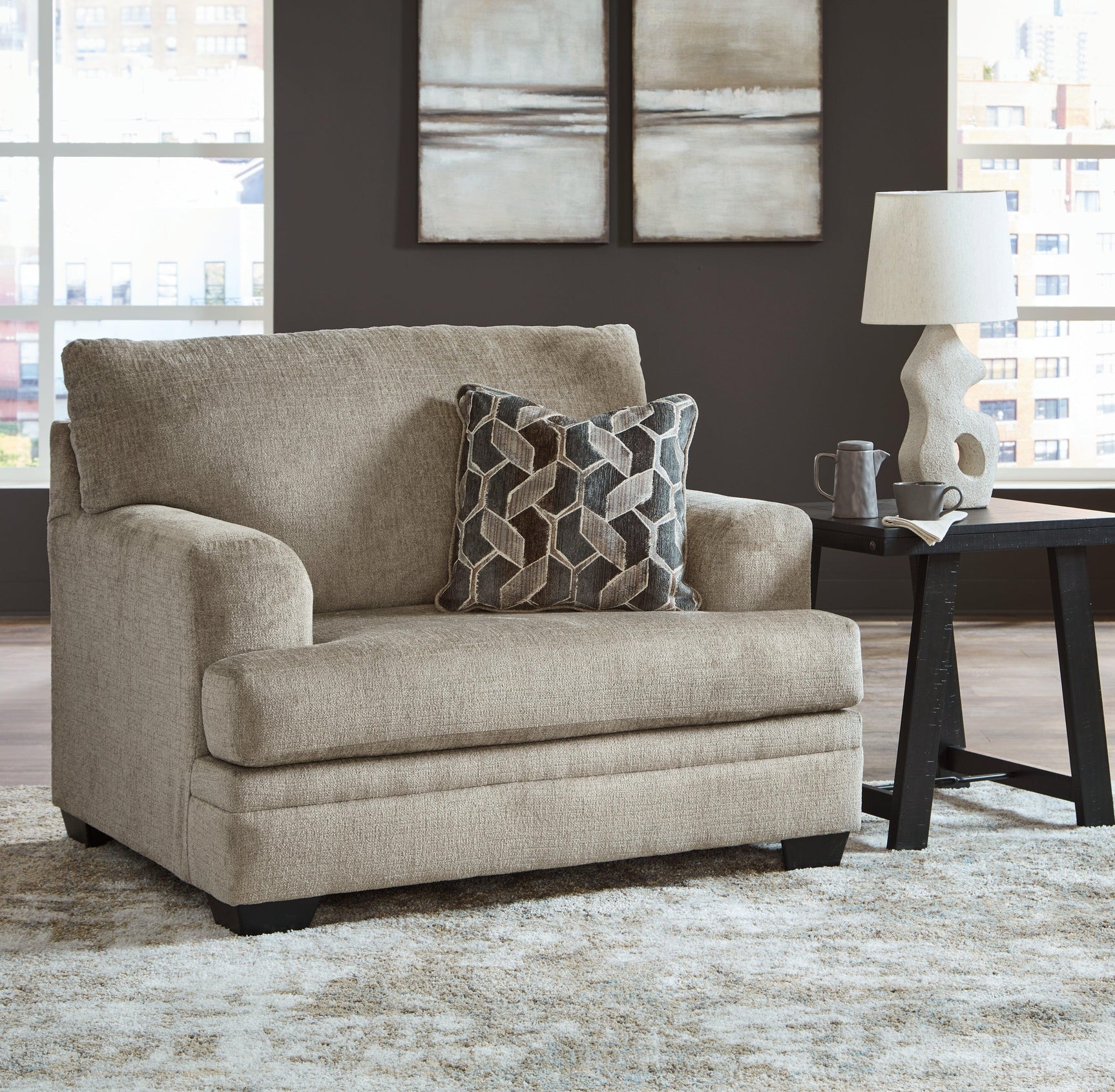 Stonemeade Taupe Sofa Chaise, Chair, and Ottoman - Ella Furniture