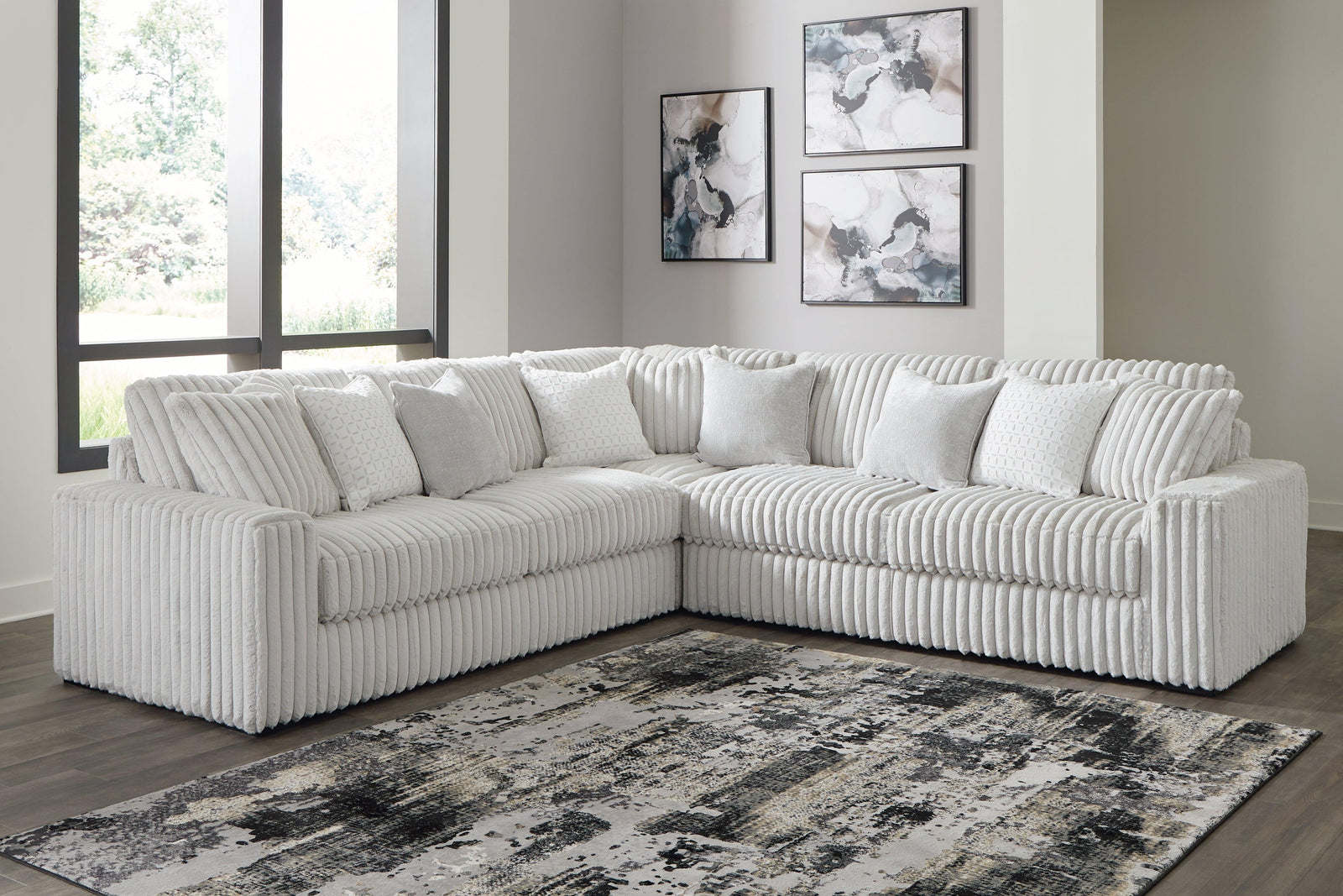 main view of Stupendous Alloy Velvet 3-Piece Sectional sectional sofa