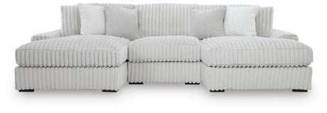Stupendous Alloy Velvet 3-Piece Sectional with Double Chaise - image 1