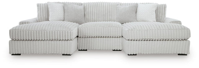 Stupendous Alloy Velvet 3-Piece Sectional with Double Chaise - image 1