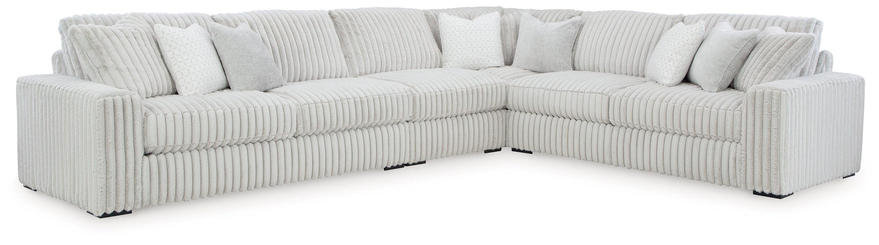 side view of Stupendous Alloy Velvet 4-Piece Sectional sofa