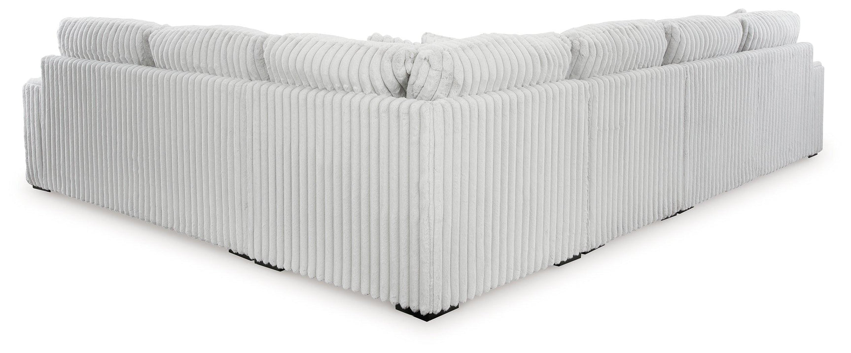 detail view of velvet upholstery on sectional sofa