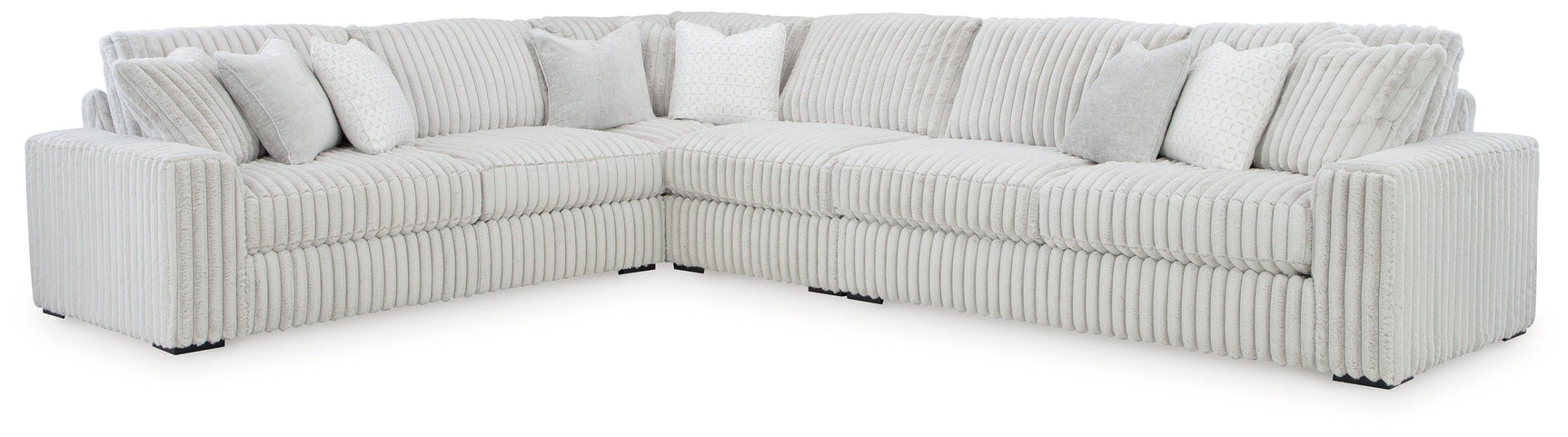 room setting with Stupendous Alloy Velvet 4-Piece Sectional sofa