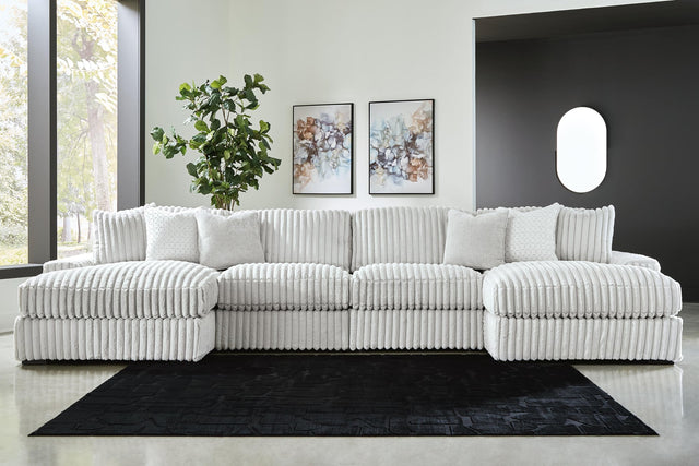 Stupendous Alloy Velvet 4-Piece Sectional with Double Chaise - image 1