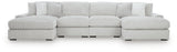 Stupendous Alloy Velvet 4-Piece Sectional with Double Chaise - image 2