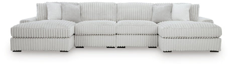 Stupendous Alloy Velvet 4-Piece Sectional with Double Chaise - image 2