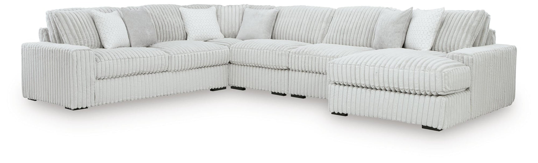 Stupendous Alloy Velvet 5-Piece Sectional with Chaise - image 2