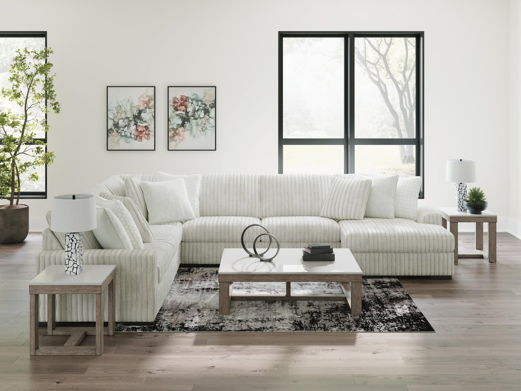 Stupendous Alloy Velvet 5-Piece Sectional with Chaise - image 3