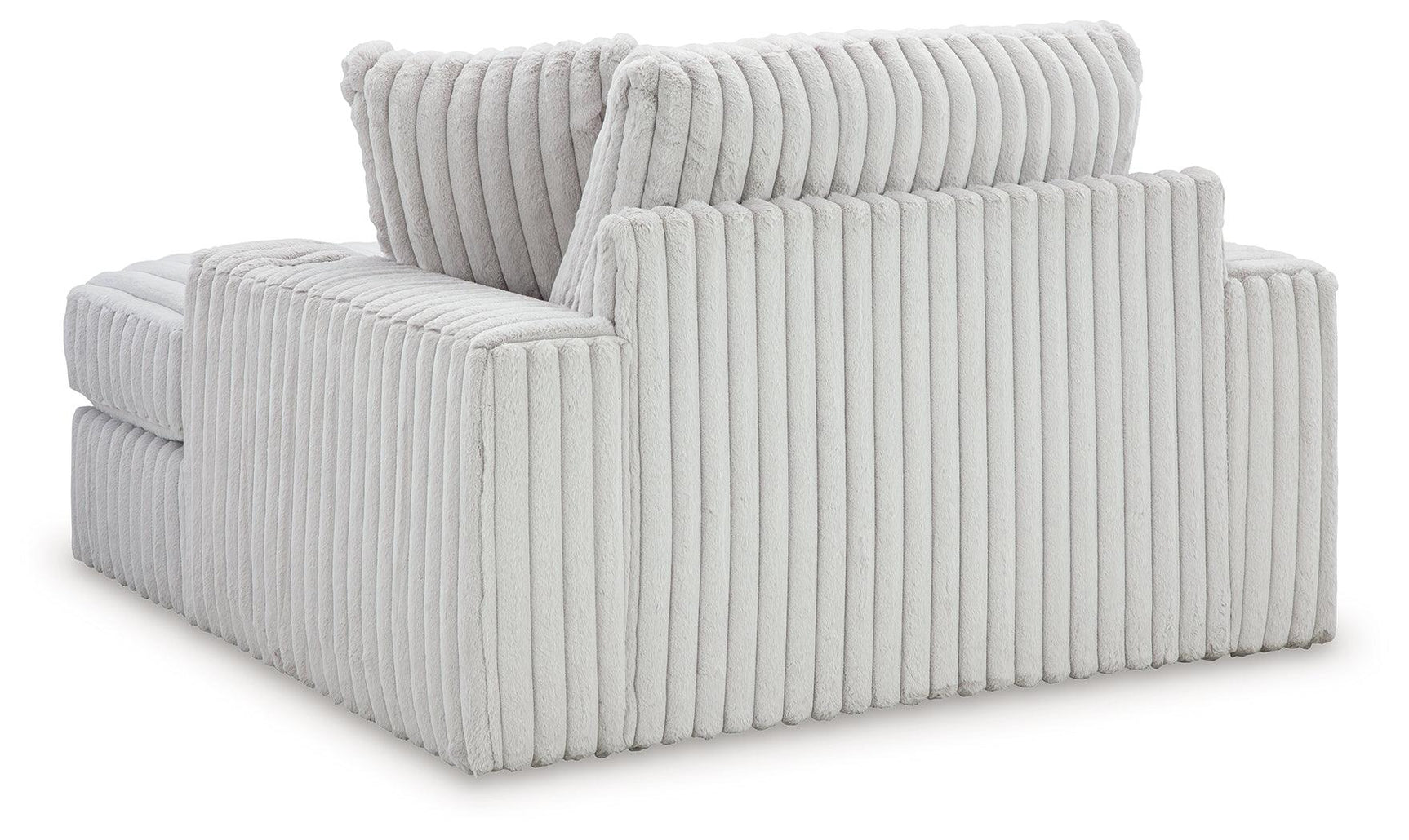 Detail of featherblend toss pillows on oversized chaise