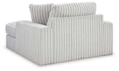 Detail of featherblend toss pillows on oversized chaise