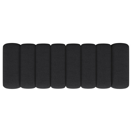 Backless and armless upholstered bench in charcoal