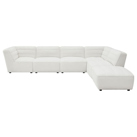 Close-up detail of Sunny 6-Piece Modular Upholstered Sectional Sofa fabric and construction