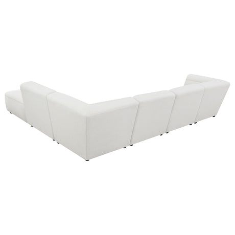 Room setting showing Sunny 6-Piece Modular Upholstered Sectional Sofa natural finish