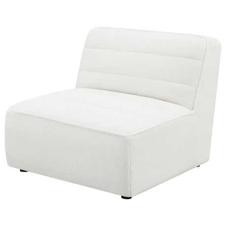 Sunny Upholstered Armless Chair Natural Back View
