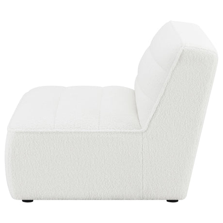 Sunny Upholstered Armless Chair Natural Close-up of Upholstery