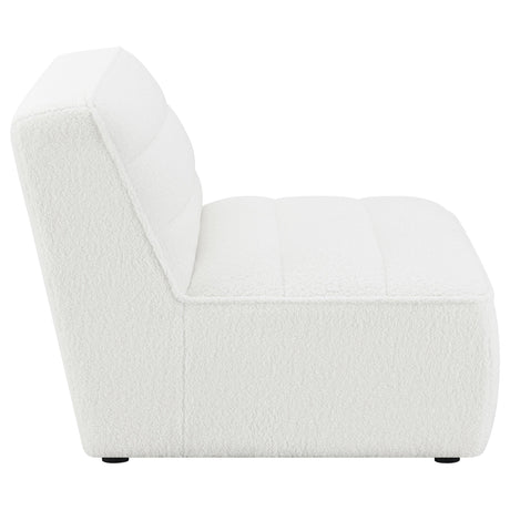 Sunny Upholstered Armless Chair Natural Tufted Back