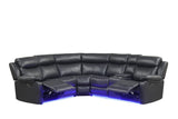 Super Black Reclining Sectional view 4