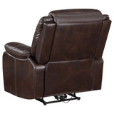 Sycamore recliner chair shown fully reclined with footrest extended