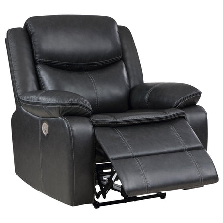 Sycamore Upholstered Power Recliner Chair dark grey side view