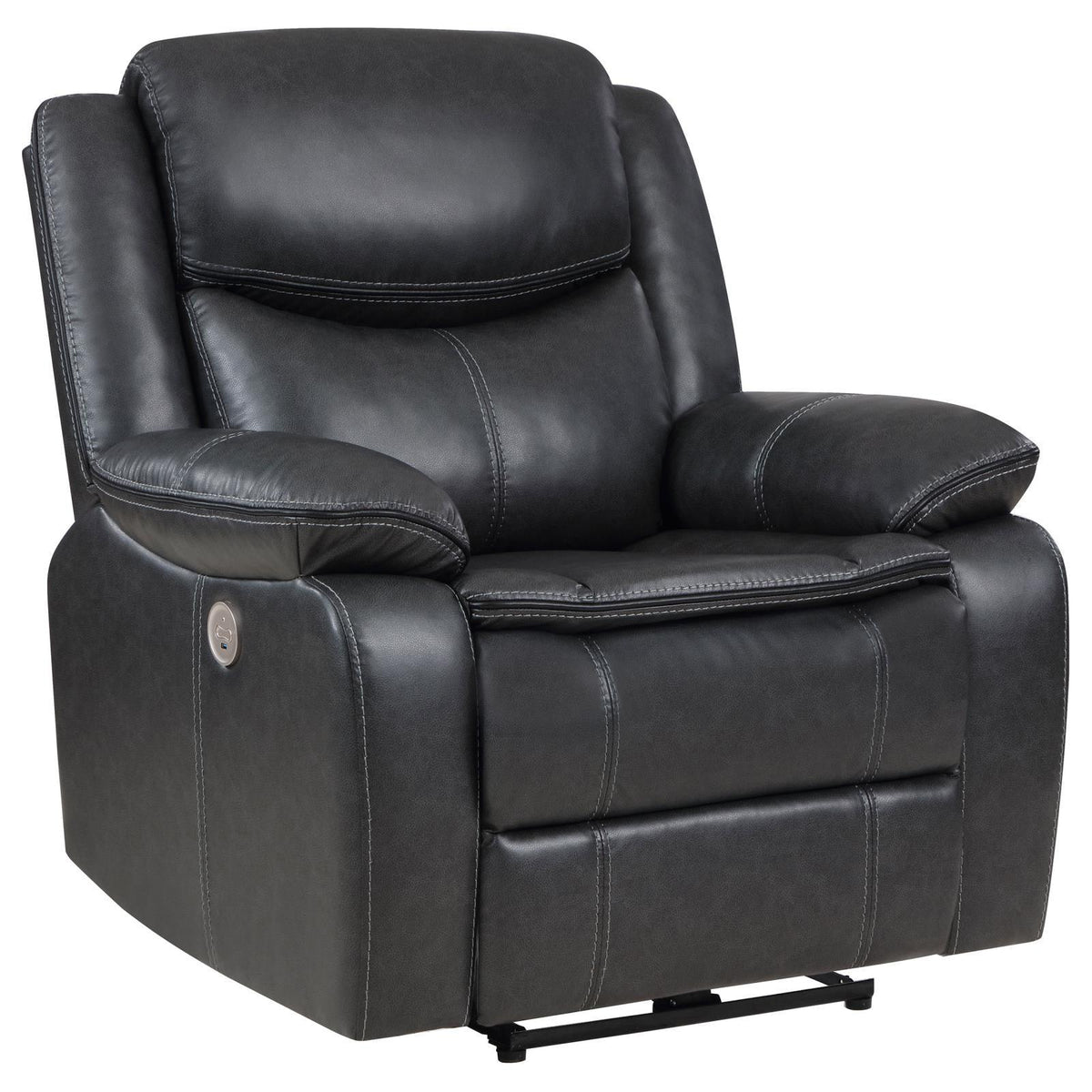 Power recliner chair showing USB control panel