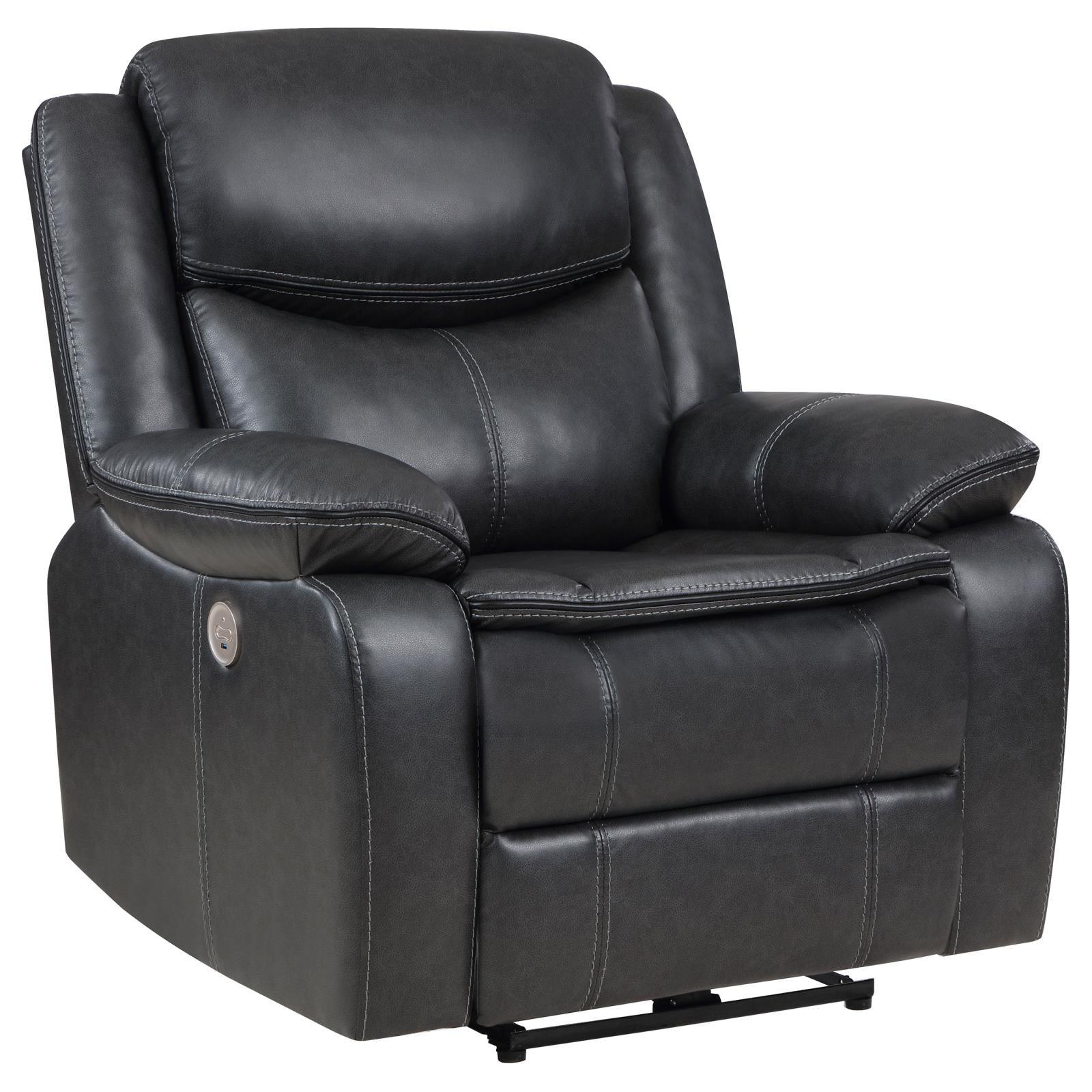 Power recliner chair showing USB control panel