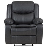 Close-up of leatherette upholstery with accent stitching