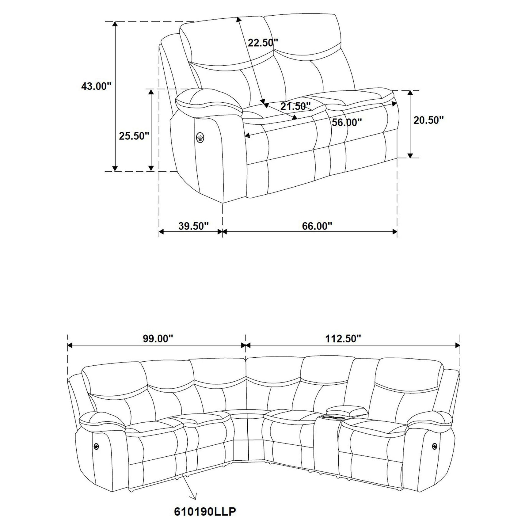 Sycamore sectional full view in room setting