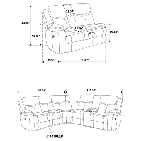 Sycamore sectional full view in room setting