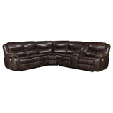 Flip-top console with cup holders on Sycamore sectional sofa