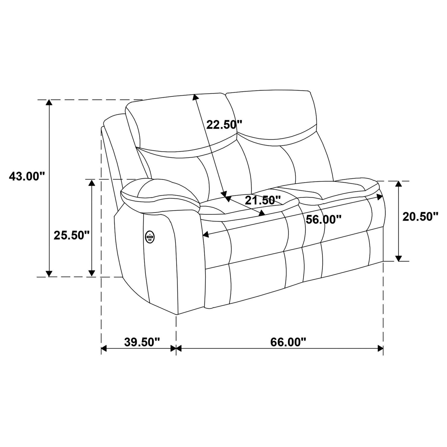 Sycamore Upholstered Power Reclining Sectional Sofa Dark Grey corner sofa view