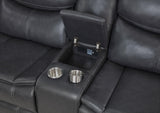 Sycamore Upholstered Power Reclining Sectional Sofa Dark Grey seating cushions detail