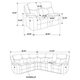 Flip-top storage console open on Sycamore sectional