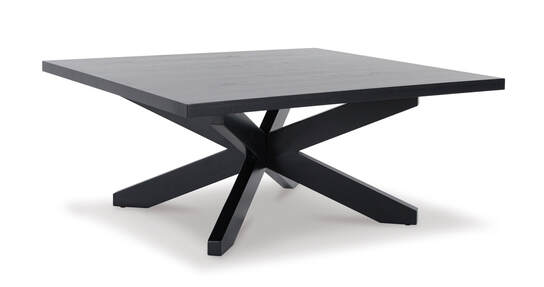 Joshyard black cocktail table front angle