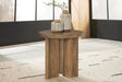 Austanny coffee table in warm brown, front angle view