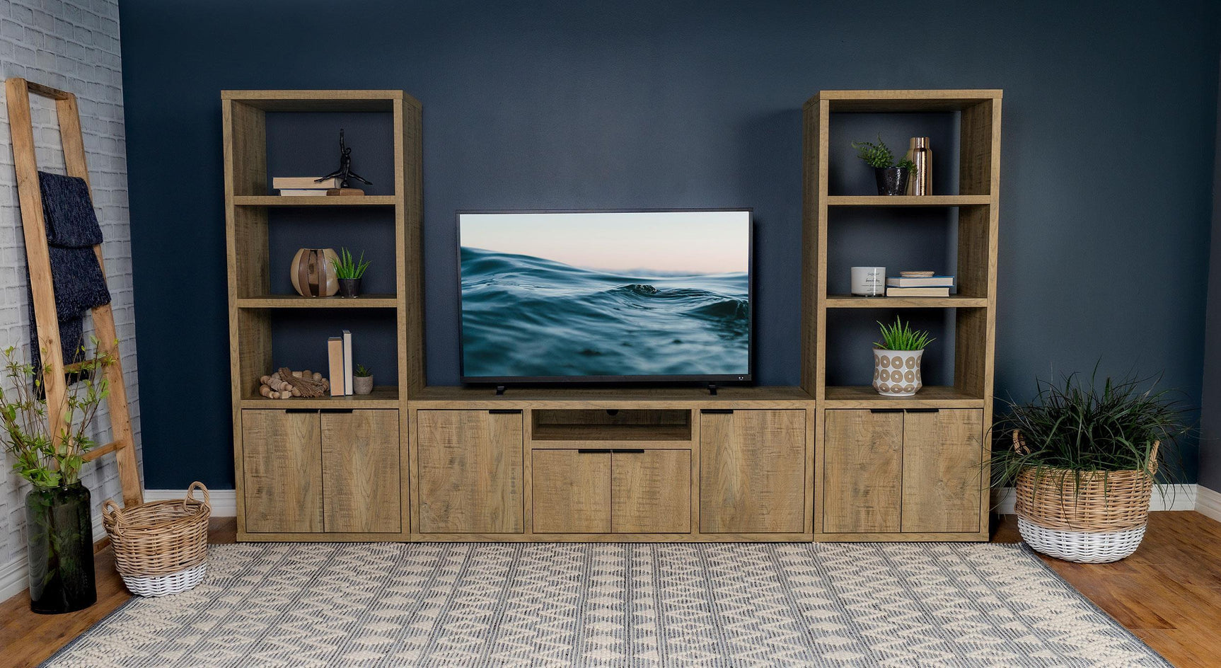 Tabby 3-piece 60" TV Entertainment Center Mango 701702-SET - Ella Furniture