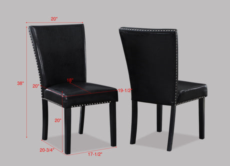 View of Tanner dining set with four side chairs and bench in modern setting