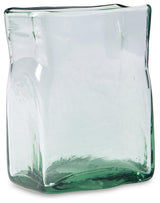 Taylow Green Vase medium glass vase with curved modern shape