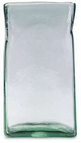 Large deep green porcelain vase with glossy finish, front view