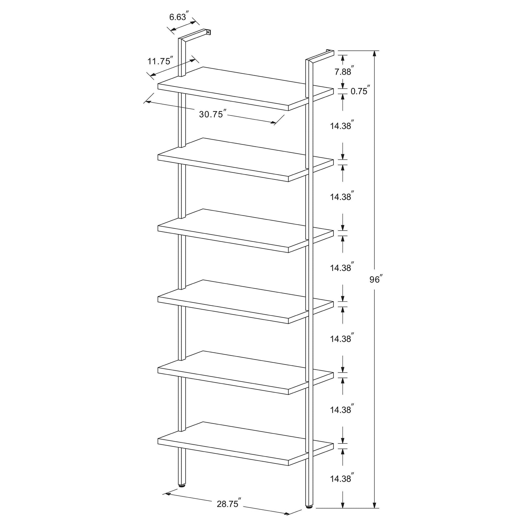 Styled bookcase in living room setting