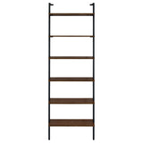 Black metal frame details on modern bookcase